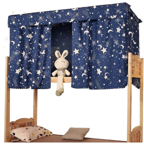 CAILDANL Bed Canopy Single Sleeper Bunk Bed Curtain Student Dormitory Blackout Cloth Mosquito Nets Bedding Tent (B-Pineapple Pattern, 1 Top(78.7 * 45.3IN)+2 Bed Curtain(78.7 * 45.3IN))