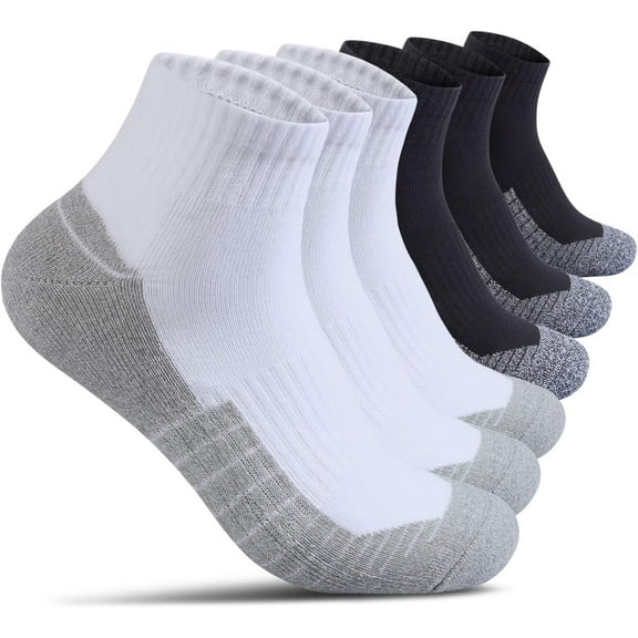 CAILDANL Begrily Cotton Socks for Men Low Cut, Max Cushion Thick Athletic Ankle Mens Sock for Hiking Running Sport Work 6 Pack