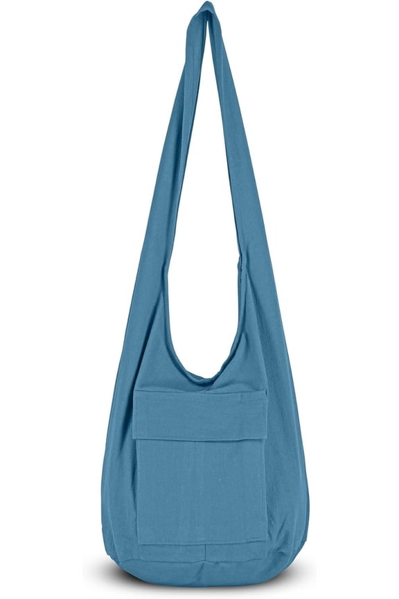 Boho Crossbody Bag for Women – Handmade Cotton Sling Bag Lightweight Unisex Travel Purse with Zipper