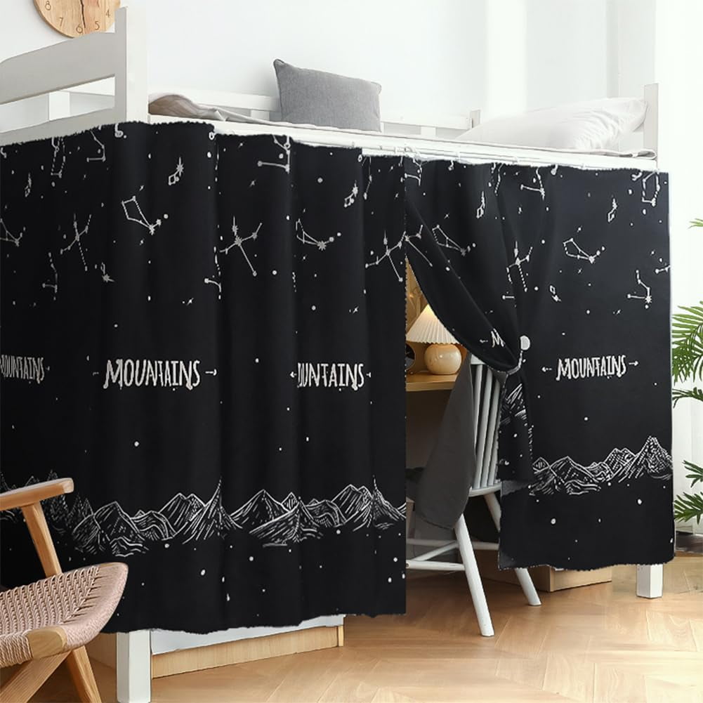 CAILDANL Bottom Bunk Bed Curtains Privacy Curtains Breathable Dustproof Single Bed Blackout Curtains Privacy Cloth Panels Underbed Loft Bed Canopy Tent Curtain Shading Drapes for Dorm
