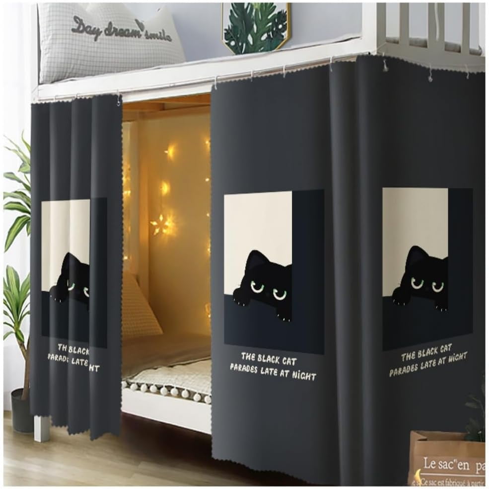 CAILDANL Bottom Bunk Bed Curtains Privacy Curtains Breathable Dustproof Single Bed Blackout Curtains Privacy Cloth Panels Underbed Loft Bed Canopy Tent Curtain Shading Drapes for Dorm