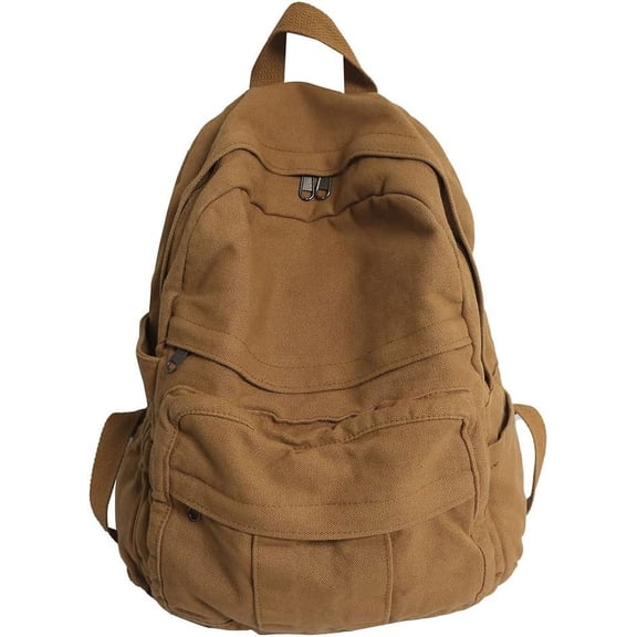 CAILDANL Canvas Backpack Grunge Aesthetic Backpack for Women Solid Color Backpack Lightweight Classic Backpack Vintage Travel Daypack
