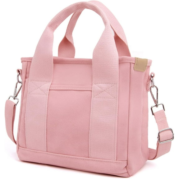 CAILDANL Canvas Tote Bag for Women with Multi Pockets,Trendy Shoulder Handbag with Compartments for shopping,Work,Beach