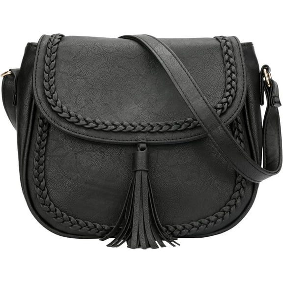 CAILDANL Casual Flap Saddle Crossbody Bags for Women Purses and Handbags with Tassel
