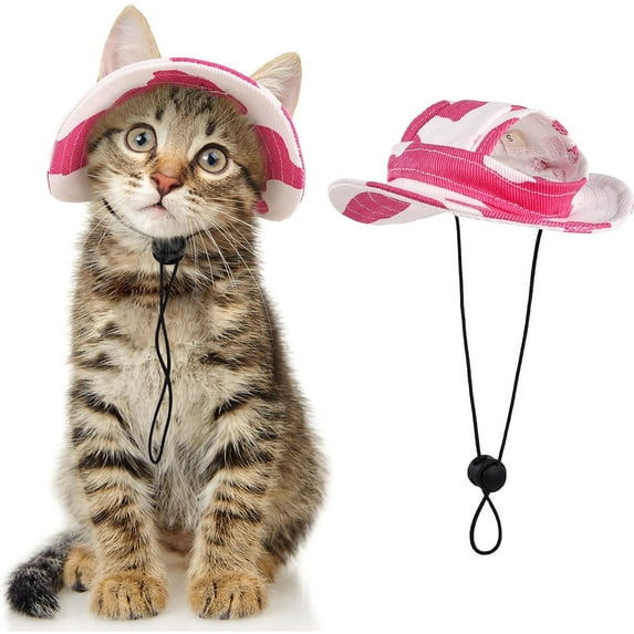 CAILDANL Cat Hats for Cats Only, Cat Cowboy Hats with Ear Holes Tiny Pets Birthday Party Costume, Cat Headwear Mini Cowboy Hat, Funny Sombrero Kitten Hat Chihuahua Beanie Cap Party Decorations