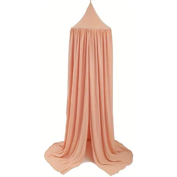 CAILDANL Cotton Kids Bed Canopy, Nursery Room Baby Crib Hanging Curtain Mosquito Net Hideaway Bedding Children Reading Nook Decoration, Pastel Neutral Color for Boys & Girls (Pink)