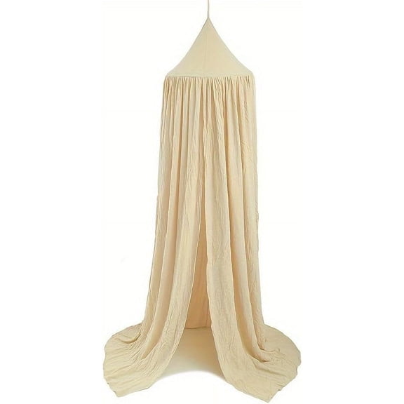 CAILDANL Cotton Kids Bed Canopy, Nursery Room Baby Crib Hanging Curtain Mosquito Net Hideaway Bedding Children Reading Nook Decoration, Pastel Neutral Color for Boys & Girls (Pink)