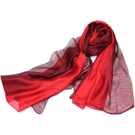 CAILDANL Cotton Silk Scarf Elegant Soft Wraps Color Shade Scarves for Women