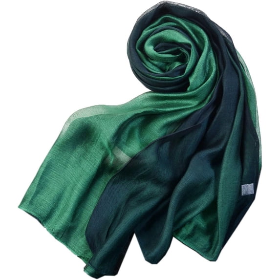CAILDANL Cotton Silk Scarf Elegant Soft Wraps Color Shade Scarves for Women