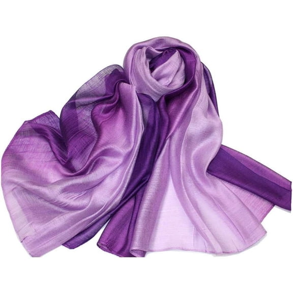 CAILDANL Cotton Silk Scarf Elegant Soft Wraps Color Shade Scarves for Women