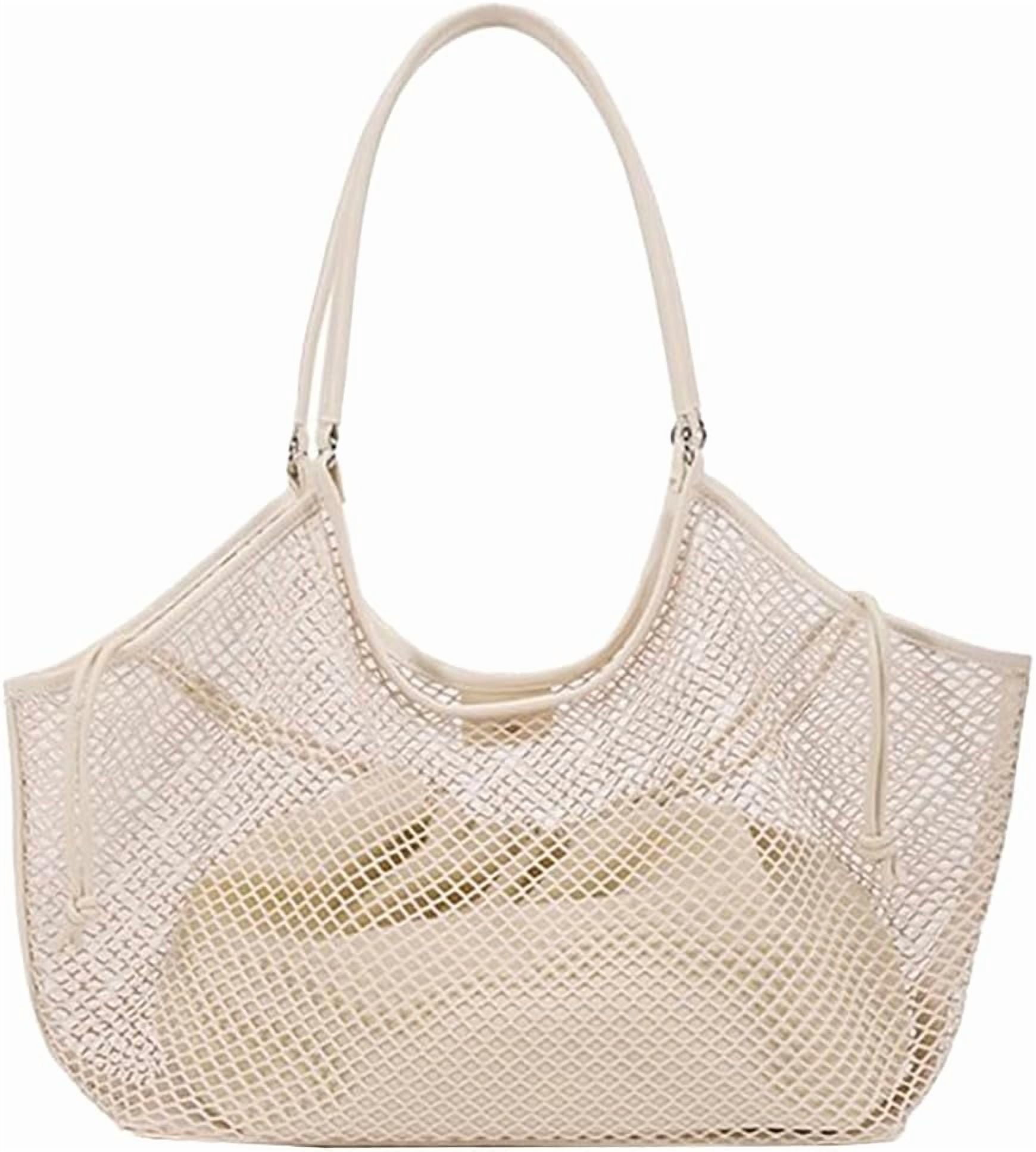 CAILDANL Crochet Tote Bag Women 2025 Summer Trendy Mesh Beach Bags Knitted Shoulder Purse Large Handbags Picnic Vacation