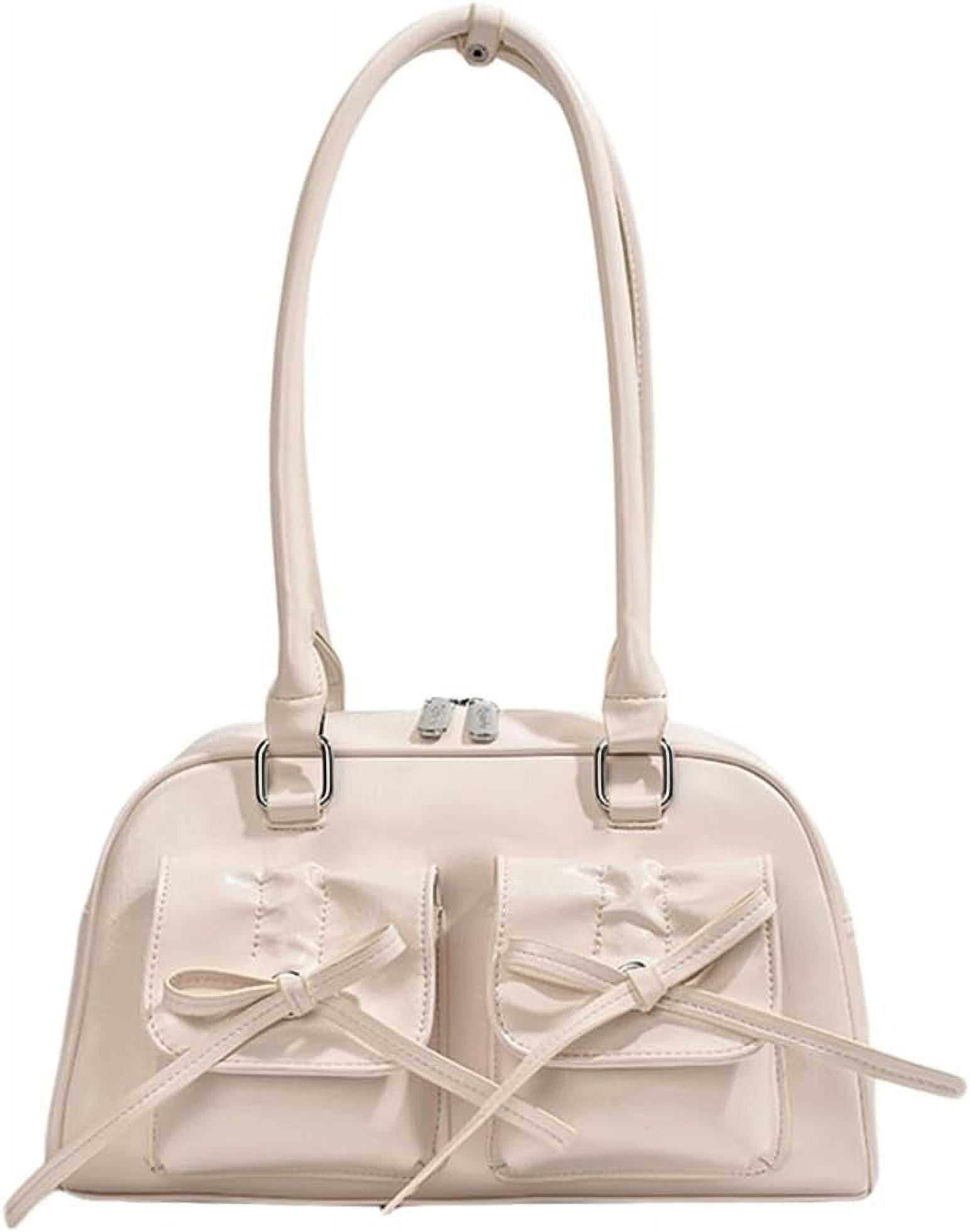 CAILDANL Cute Bow Purse Aesthetic Japanese Shoulder Bag Faux Leather Tote Bag Y2k Red Handbag Purse