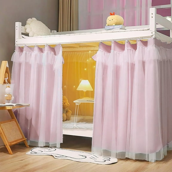 CAILDANL Dorm Single Twin Bunk Bed Tents Drapes Dustproof Blackout Underbed Cloth Bed Privacy Curtains (Blue-2panels, 47.2 x 78.7 in)