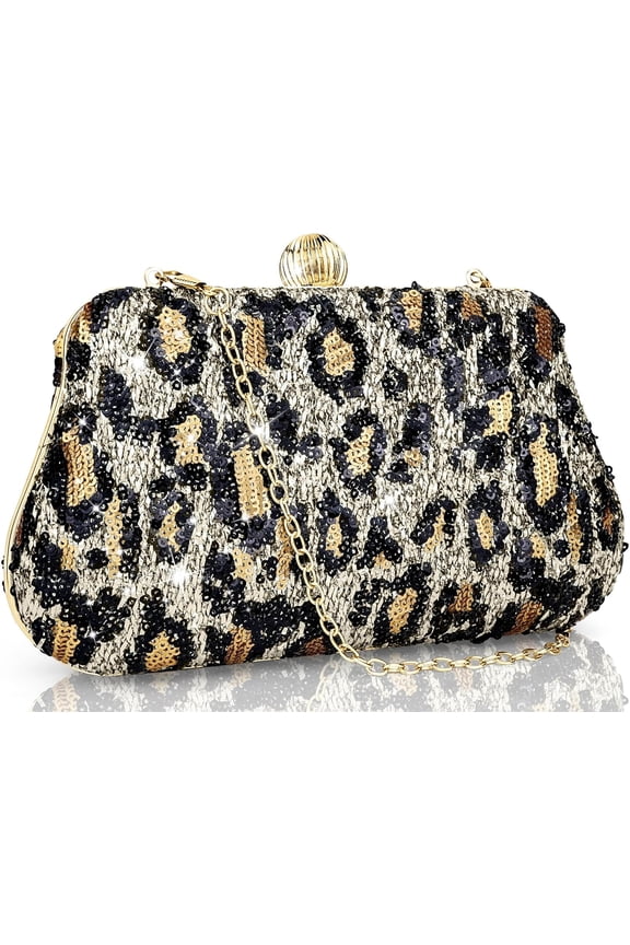 Evening Bag Small Clutch Purses Leopard Purse Formal Wedding Handbag for Women Fashion Crossbody Bags With Chain