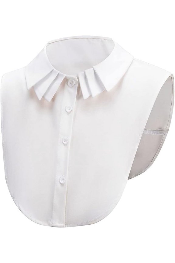 Fake Collar Detachable Half Shirt Blouse False Collar Multi Layer Pleated Collar Top Elegant for Women Girls