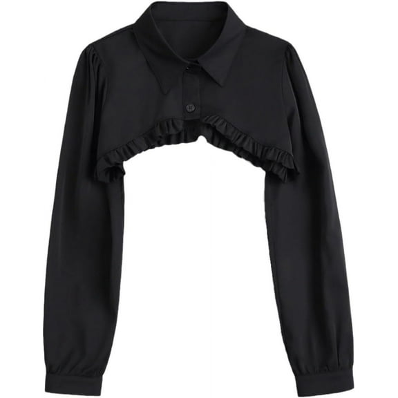 CAILDANL Fake Collar Long Sleeves Detachable Half Shirt Victorian Blouse Top for Women