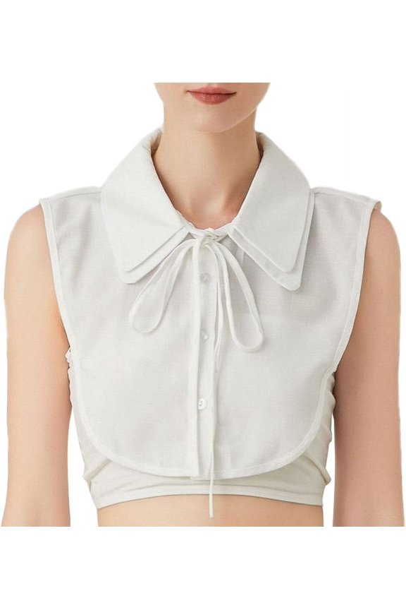 False Collar Detachable Half Shirt Blouse Fake Collar Double Layer Elegant for Women Girls