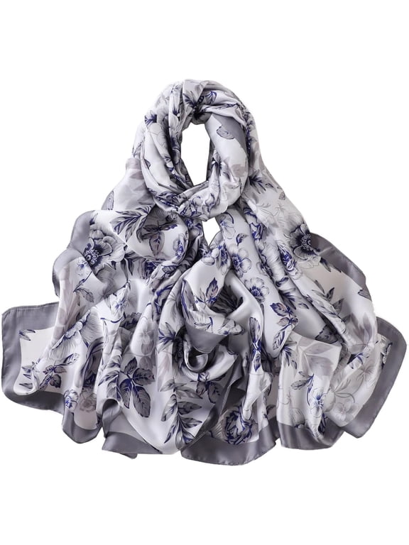 Fashion Scarves Scarf 100% Silk Feeling Scarf Silk Like Scarves Long Lightweight Sunscreen Shawls for Women