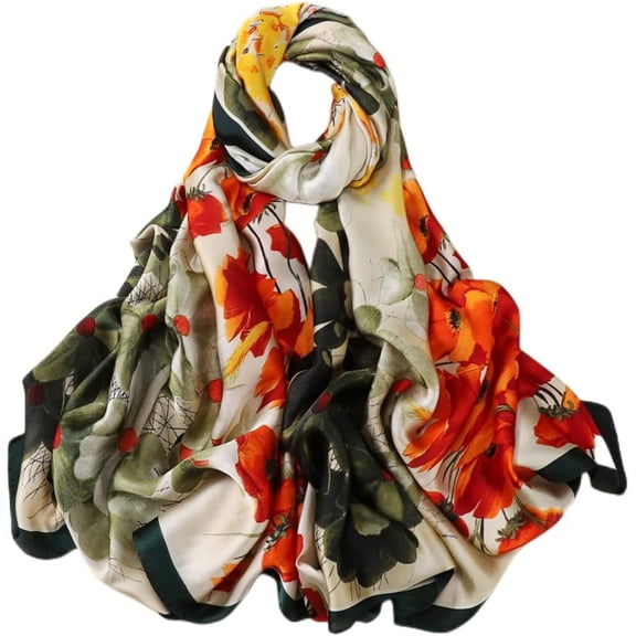 CAILDANL Fashion Scarves Scarf 100% Silk Feeling Scarf Silk Like Scarves Long Lightweight Sunscreen Shawls for Women