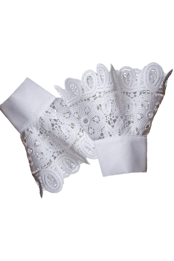Floral Layered Lace Cuff Stretch Bracelet False Sleeves Wrist Cuffs 1 pair