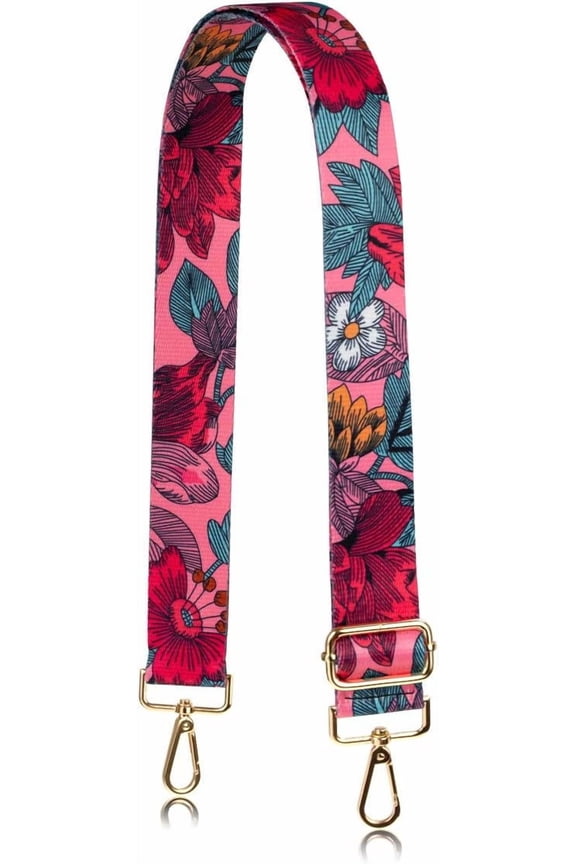 Flower Purse Straps Replacement Crossbody Shoulder Bags Wide Adjustable (Red)