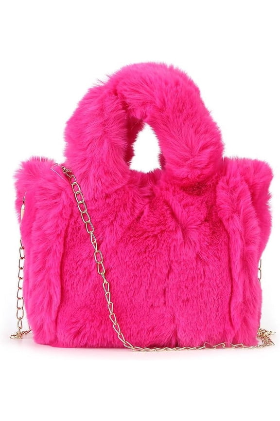 Fluffy Tote Bag Faux Fur Hobo Bag Purse Plush Handbag Furry Purse Soft Plush Bag for Women Cute Aesthetic Bag