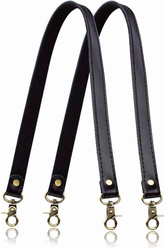 Genuine Leather Purse Strap Sewing Canvas Replacement Handbag Shoulder Bag 2 Pcs