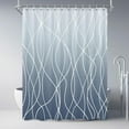 thumbnail image 1 of CAILDANL Grey and White Striped Fabric Shower Curtain for Bathroom with 12 Hooks, Curtains 72 Inches Long, Weighted Hem,Waterproof Bath Accessories Hotel Style - Machine Washable, 1 of 2