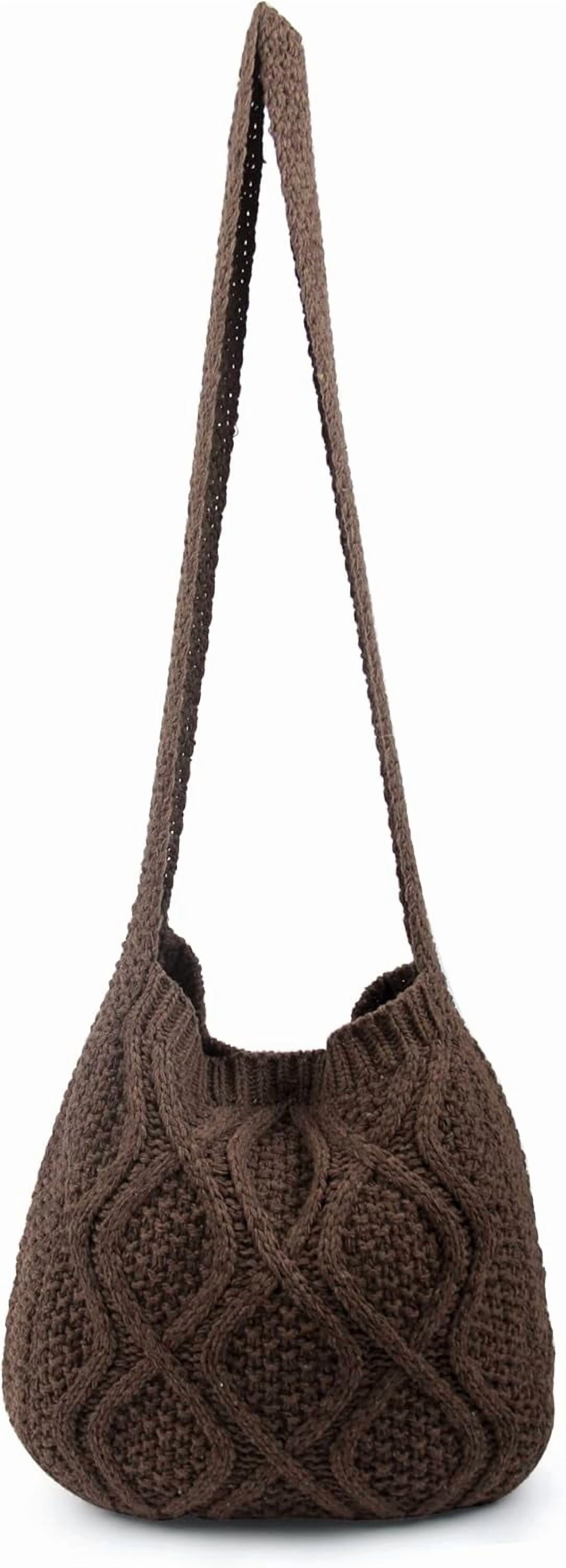 CAILDANL Handmade Crochet Bag–Boho Chic Shoulder Bag, Aesthetic Kinted Bag,Cute Crossbody Bag,Beach, Shoppingor Daily Use