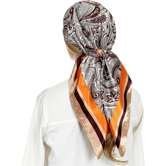 CAILDANL Head Scarf for Women Like Silk Satin Scarf for Hair Wrapping at Night Bandana Square Scarf for Sleeping 35 Inch