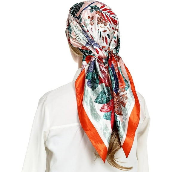 CAILDANL Head Scarf for Women Like Silk Satin Scarf for Hair Wrapping at Night Bandana Square Scarf for Sleeping 35 Inch