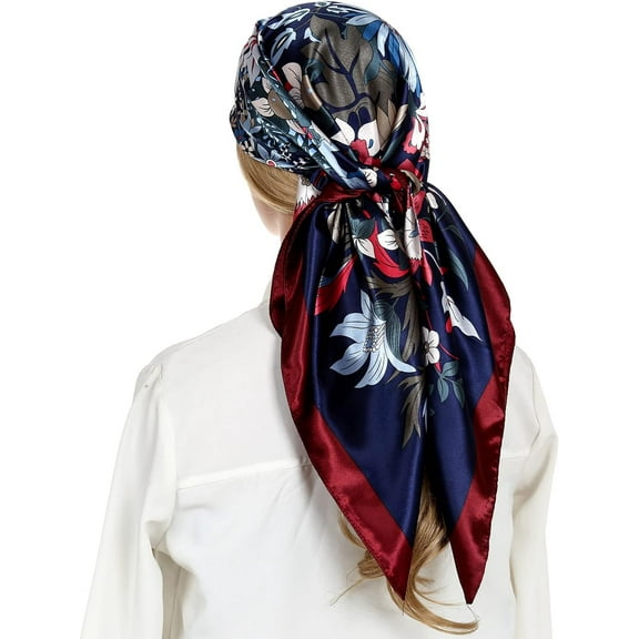CAILDANL Head Scarf for Women Like Silk Satin Scarf for Hair Wrapping at Night Bandana Square Scarf for Sleeping 35 Inch