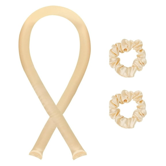 CAILDANL Heatless Curling Rod Headband for Long Hair, Hair Clips and Scrunchies Set, Soft Wave DIY Hair Rollers Styling Tool, No Heat Curling with Gift Box (Golden)