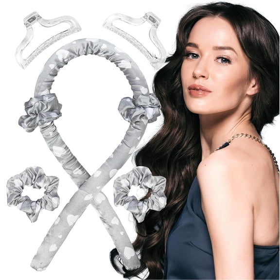 CAILDANL Heatless Curling Rod Silk Headband, No Heat Curls Rollers, Curlers with Ribbons Sleeping Soft Wave Hair Curler DIY Hair Styling Tools Formers for Long Medium Hair (Tie Dyed - Amber)