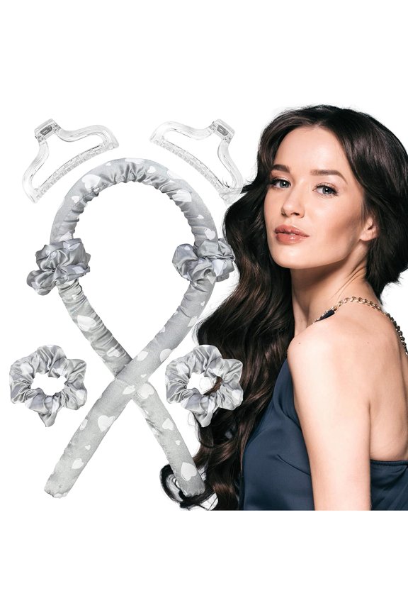 Heatless Curling Rod Silk Headband, No Heat Curls Rollers, Curlers with Ribbons Sleeping Soft Wave Hair Curler DIY Hair Styling Tools Formers for Long Medium Hair (Tie Dyed - Amber)