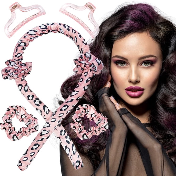 CAILDANL Heatless Curling Rod Silk Headband, No Heat Curls Rollers, Curlers with Ribbons Sleeping Soft Wave Hair Curler DIY Hair Styling Tools Formers for Long Medium Hair (Tie Dyed - Amber)