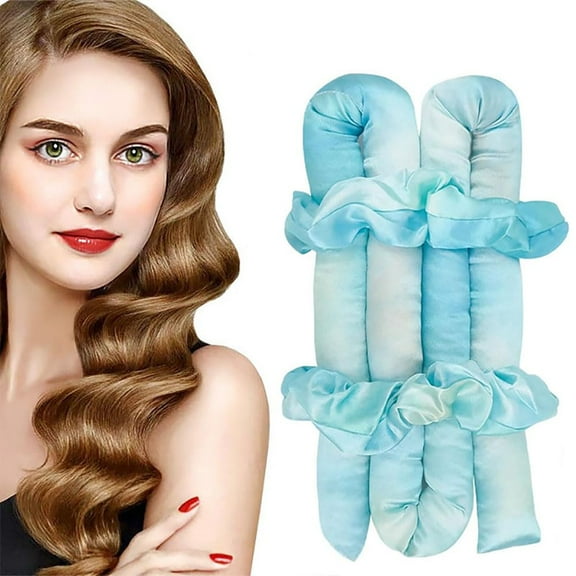 CAILDANL Heatless Hair Curlers for Long Hair, Heatless Curling Rod Headband No Heat Curls to Sleep in Curl Ribbon Heatless Curls Headband(Baby blue)