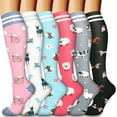 thumbnail image 1 of CAILDANL Hebe Compression Socks for Women & Men Circulation(6 pairs)-Graduated Supports Socks for Running, Athletic Sports, 1 of 7