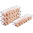 thumbnail image 1 of CAILDANL Home Egg Container With Lid and Handle for Refrigerator - Pack of 2 - Clear Stackable Egg Holder for Kitchen Storage and organization, 1 of 9