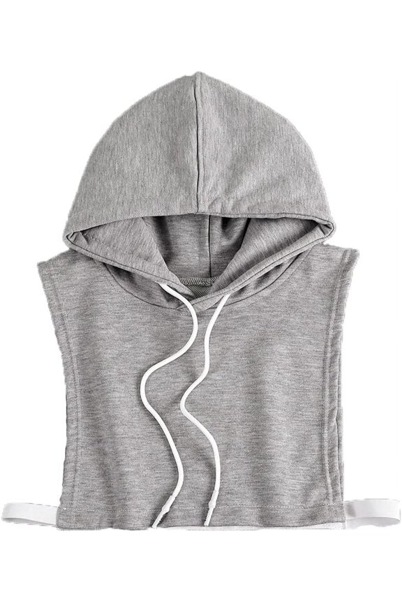 Hooded Fake Collar Half Shirt Detachable Collar Blouse with Hat False Collar Hoodie for Women Girls
