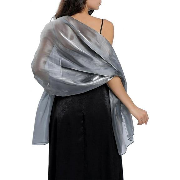 CAILDANL Ladiery Silky Shawls and Wraps for Evening Dresses: Women Sheer Soft Bridesmaid Wedding Formal Party Organza Shawl