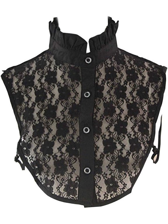 Lady Half-Shirt Blouse Detachable Lace Chiffon Fake Collars Dicky Collar Faux Collar
