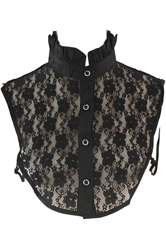Lady Half-Shirt Blouse Detachable Lace Chiffon Fake Collars Dicky Collar Faux Collar