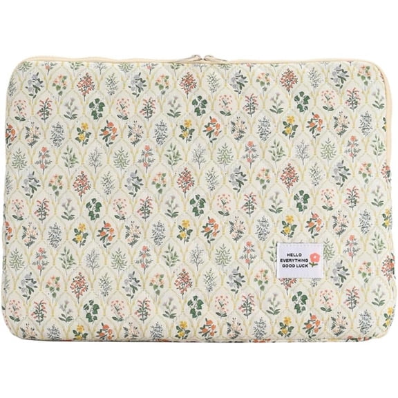 CAILDANL Laptop Sleeve 11-15 inch Puffy Quilted Floral Laptop Case Coquette Aesthetic Puffy Laptop Sleeve Shockproof Cover for iPad Computer Tablet