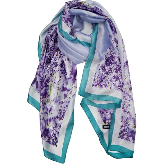 CAILDANL Large Mulberry Silk Feeling Long Stain Scarf Lightweight Sunscreen Shawls Wraps for Women