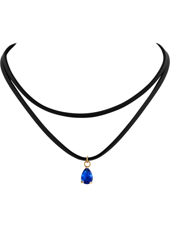 Layered Black Choker Necklace, Glass Teardrop Chocker Necklace, Black Choker, Gothic Choker, Goth Choker, Boho Choker, Jewelry Gift For Women