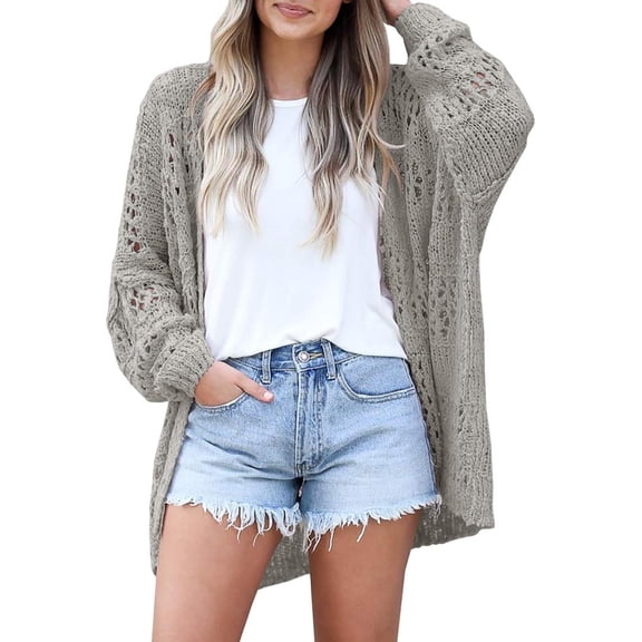 CAILDANL Lightweight Summer Cardigan for Women Spring Netted Crochet Cardigans Sweaters