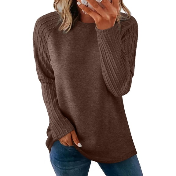 CAILDANL Long Sleeve Shirts for Womens Fall Fashion 2025 Crewneck Oversized Sweatshirt Tunic Tops to Wear with Leggings
