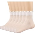 thumbnail image 1 of CAILDANL Mary 12 Pairs Women's Sheer Ruffle Socks Nude Stocking Summer Ultra Thin Cool See Through Silk Ankle Socks for Women, 1 of 7