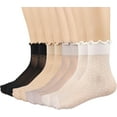 thumbnail image 1 of CAILDANL Mary 12 Pairs Women's Sheer Ruffle Socks Nude Stocking Summer Ultra Thin Cool See Through Silk Ankle Socks for Women, 1 of 7